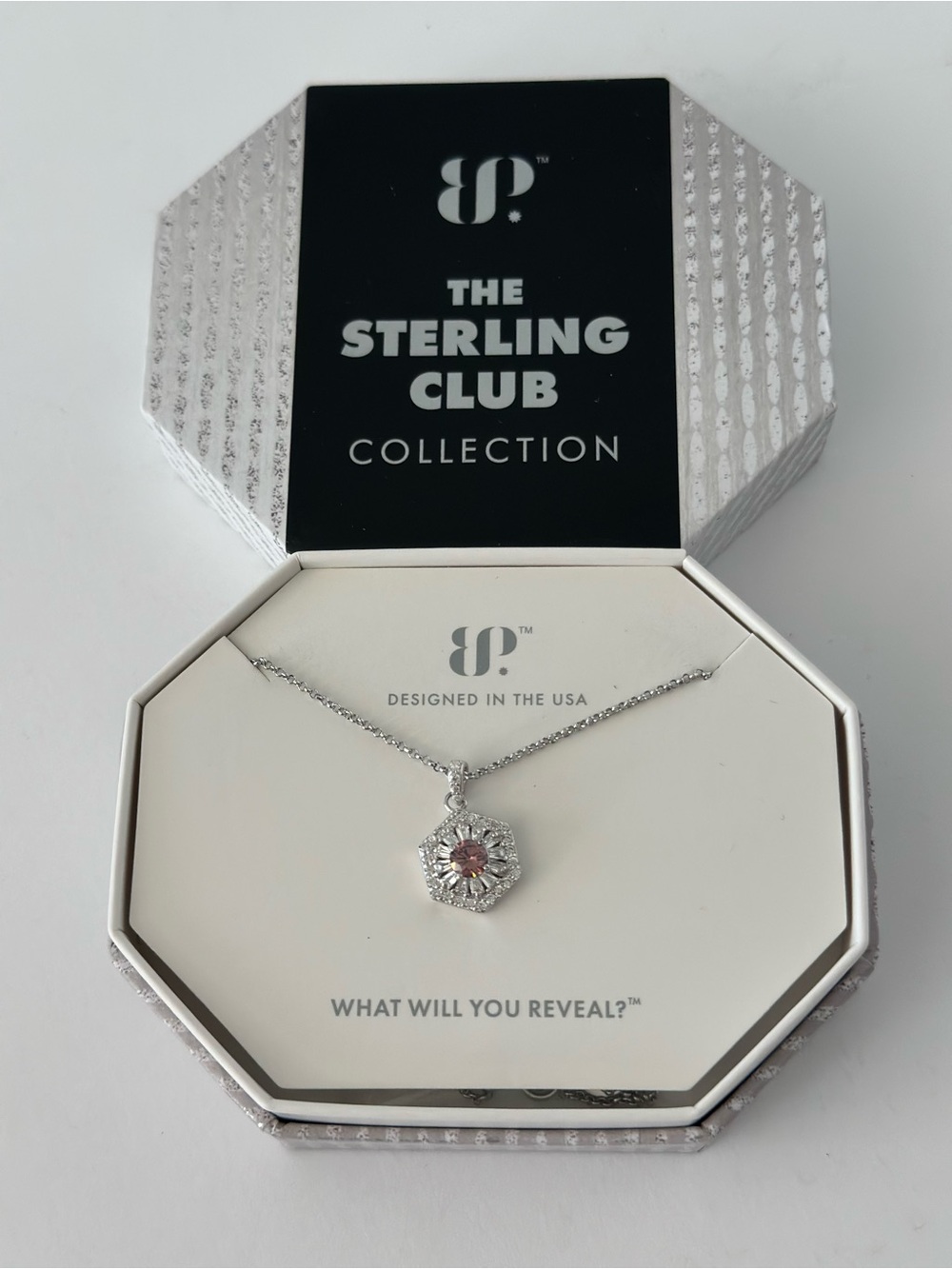 NIB Bomb Party “The Sterling Club” necklace 18”+ 2.5” extender RBP7716